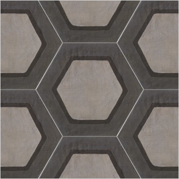 Avant garde Hexagonal Brick,Bespoke Tiles,silver