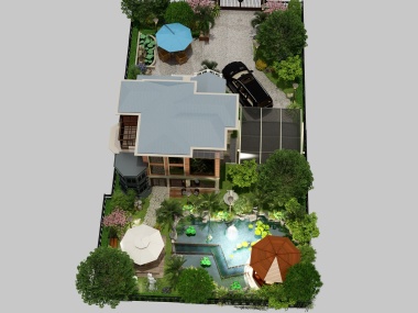 朱亚球-【室外】碧桂园别墅庭院设计装修俯视图