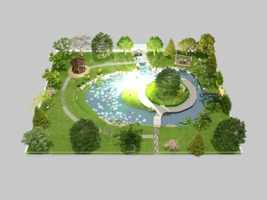 阳光装饰设计-【室外】小公园装修俯视图