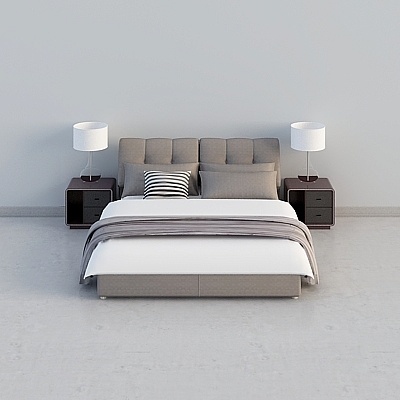 Modern Simple European modern Bed Sets,Earth color+Gray