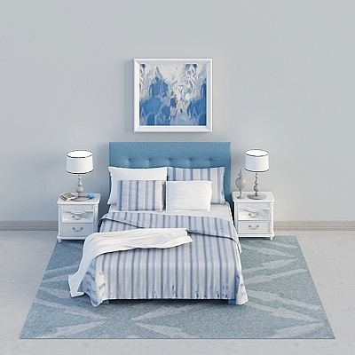 Neoclassic Luxury Bed Sets,Black+Blue