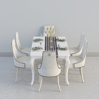 Simple European Luxury Dining Sets,Gray+Wood color