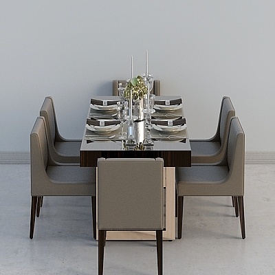 Modern Dining Sets,Gray+Black+Earth color