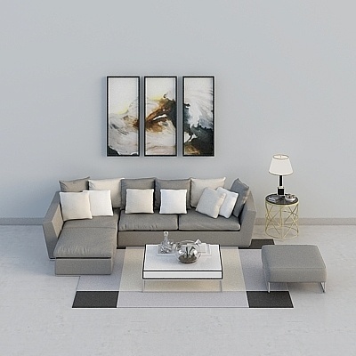 Modern Sofa Sets,Black+Earth color+Gray