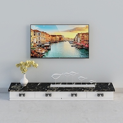 New Chinese Modern TV Sets,Earth color+Black