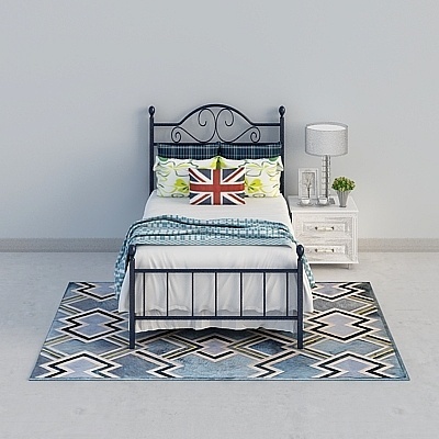 Neoclassic Industrial American Bed Sets,Gray+Black+Earth color+White