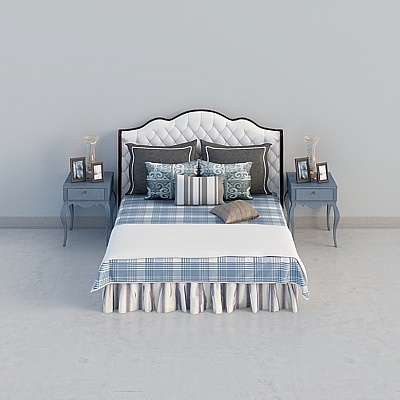 Simple European Luxury Neoclassic Bed Sets,Earth color+Gray+White