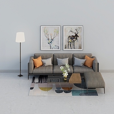 modern Asian Modern Industrial Sofa Sets,Gray+Black+Earth color