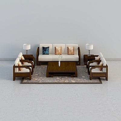 Minimalist New Chinese Modern European Sofa Sets,Earth color