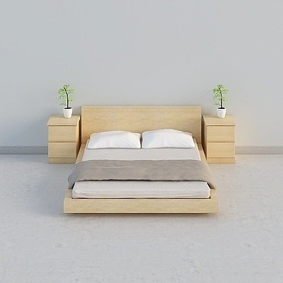 Asian Modern Wood Bed Sets,Black+Earth color+White