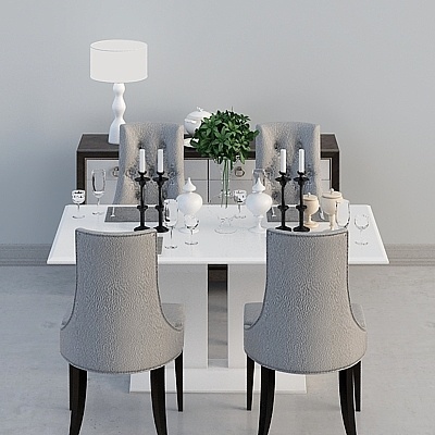 Contemporary Neoclassic Simple European Modern American Dining Sets,Black+Gray