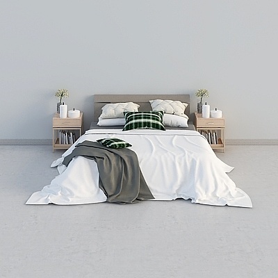 Modern Bed Sets,Gray+White