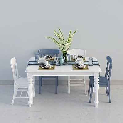 Neoclassic Simple European Luxury Dining Sets,Gray+White+Black+Earth color