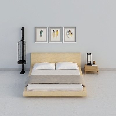 Wood Modern European Bed Sets,Black+Gray+Earth color