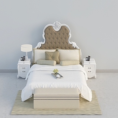Luxury Art Moderne Simple European Bed Sets,White+Earth color