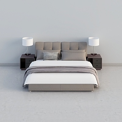 Simple European Modern modern Bed Sets,Gray+Earth color