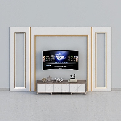 Modern Asian New Chinese modern TV Sets,Earth color