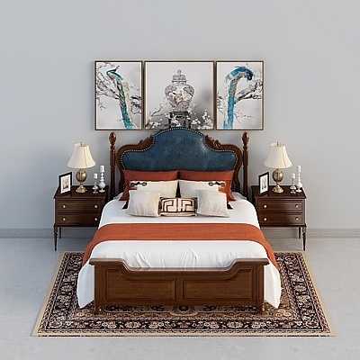 Art Moderne American Luxury Bed Sets,White+Black+Earth color