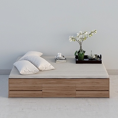 Wood Modern European Bed Sets,Earth color