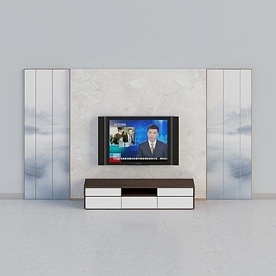 New Chinese Modern Art Deco TV Sets,Earth color+Gray+Black
