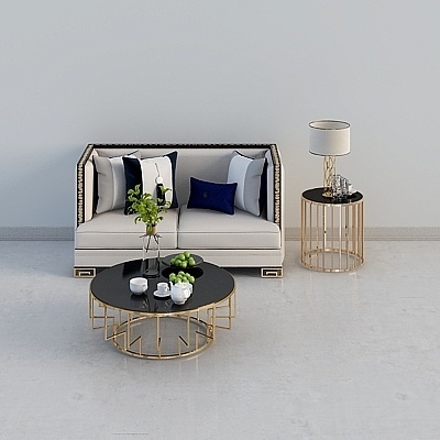 Minimalist New Chinese Sofa Sets,Earth color+Black