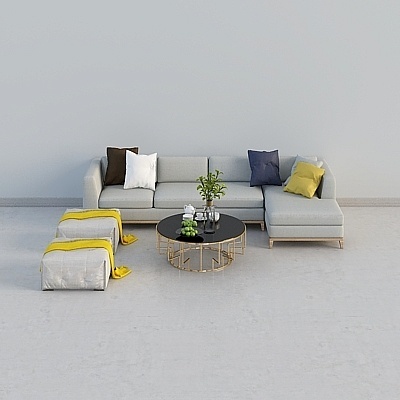 Asian Simple European Modern Sofa Sets,Gray+Wood color+Black+Earth color