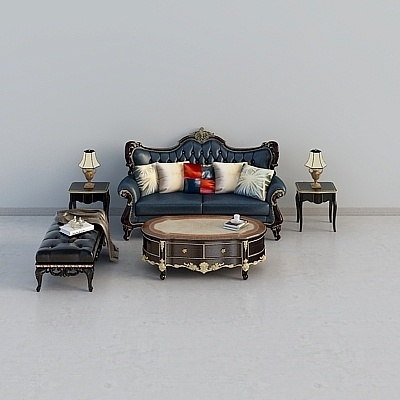 Luxury Art Moderne American Sofa Sets,Black