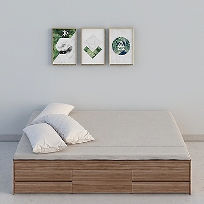 European Modern Wood Bed Sets,Earth color