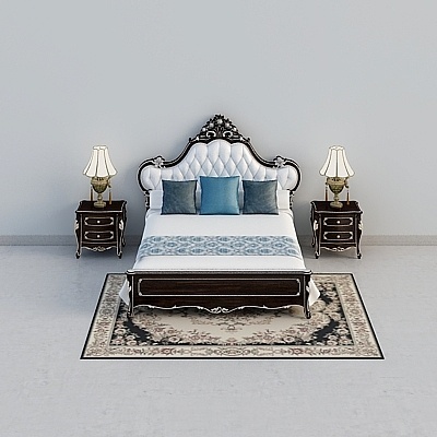 Neo-classical Luxury Art Moderne Bed Sets,Black