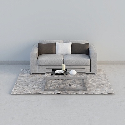Modern minimalist grey fabric sofa combination