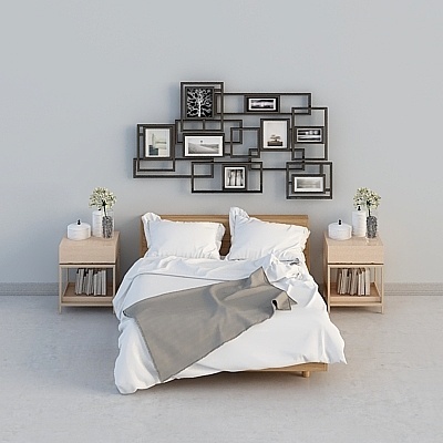 European Modern Asian Bed Sets,Earth color+White+Gray