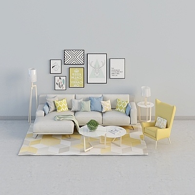 Modern Sofa Sets,White+Earth color+Gray+Wood color