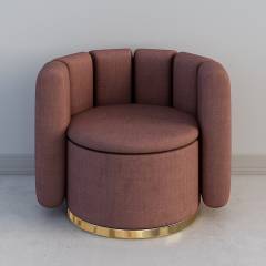 美式红色单人沙发Single Sofa3D模型