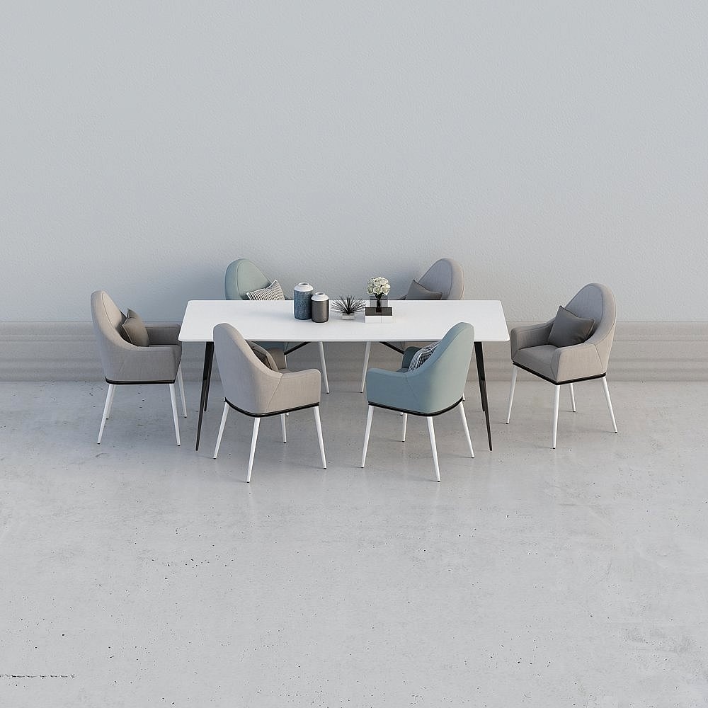 美式白色餐桌组合Dining Set
