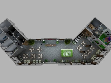 神马云设计室-欣海中央公馆售楼部装修俯视图