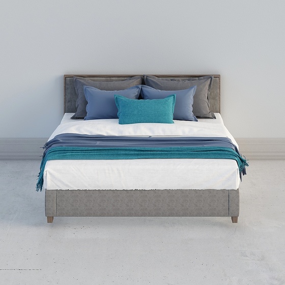 Transitional American Modern Twin Beds,Twin Beds,Blue,King 1.9m,1.8 m