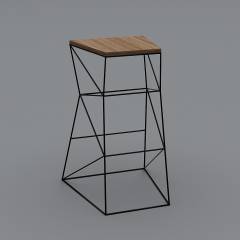 北欧吧台椅3D模型