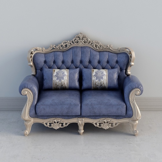 Modern Neoclassic Vintage Loveseats,Seats & Sofas,Loveseats,Blue