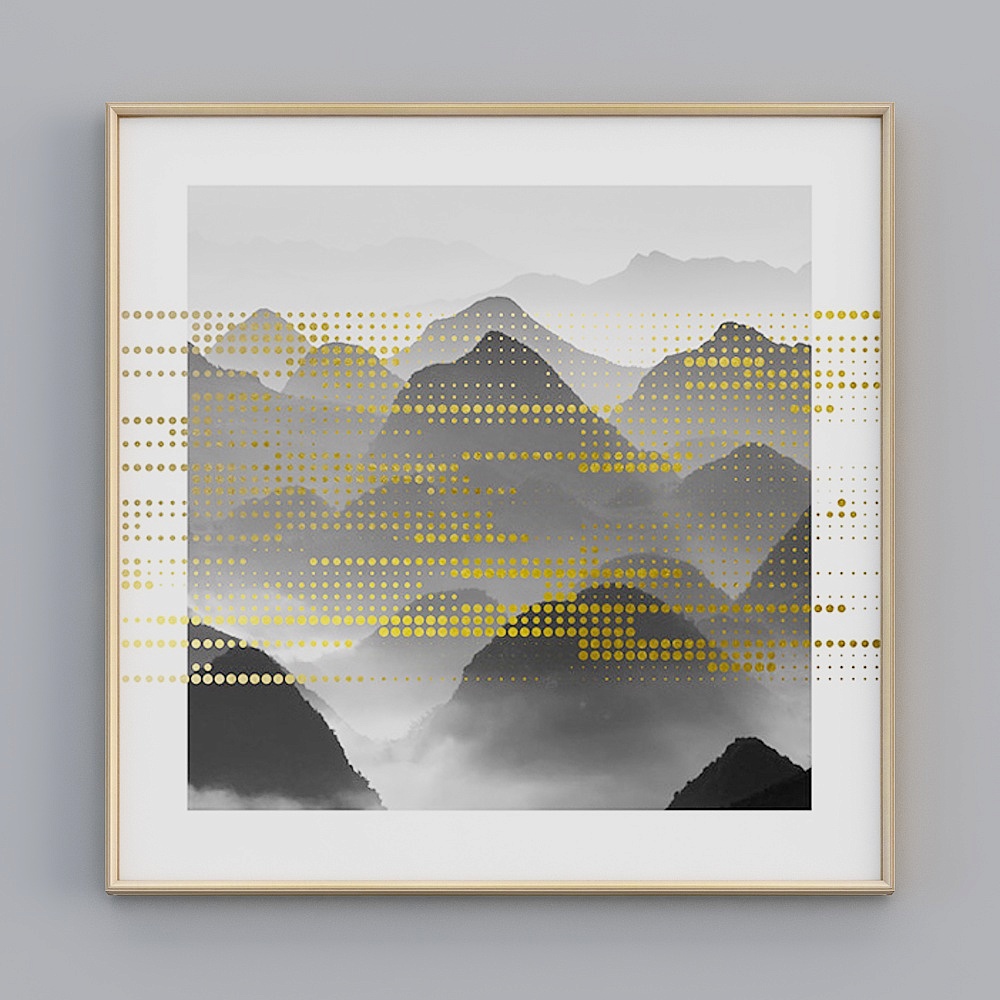 烟云绕金装饰画