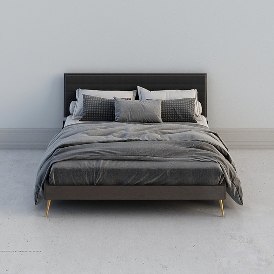 Modern Luxury American Twin Beds,Twin Beds,Black,King 1.9m