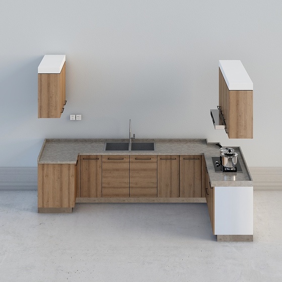 Modern - Kitchen wood cabinets 03-xs